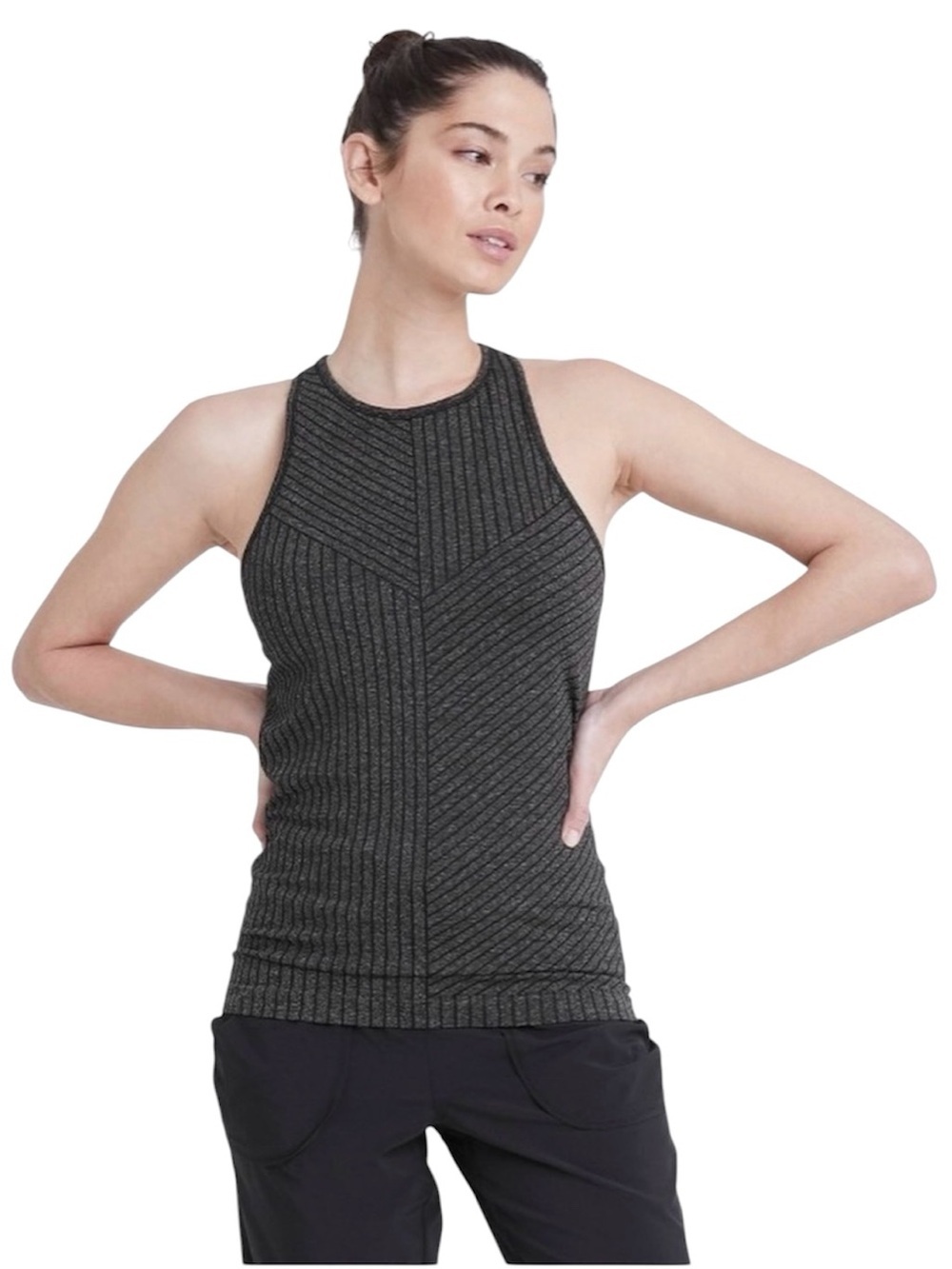 ❤️ 🆕 ALL IN MOTION Ribbed Halter Tank Top - Black SIZE SMALL